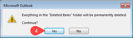 confirm empty deleted items